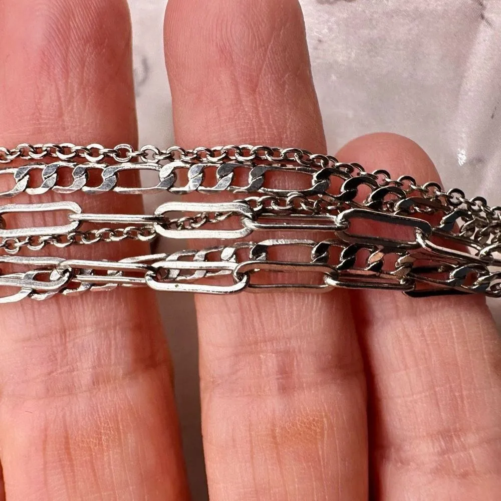 C 1946 hammered disc multi strand silver necklace - Image 7