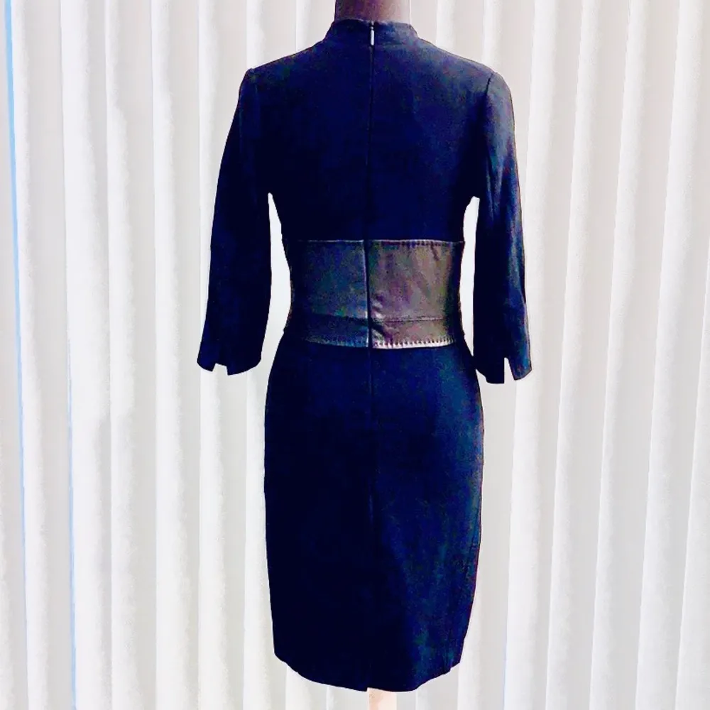 Anne Klein wool and leather dress. - Image 3