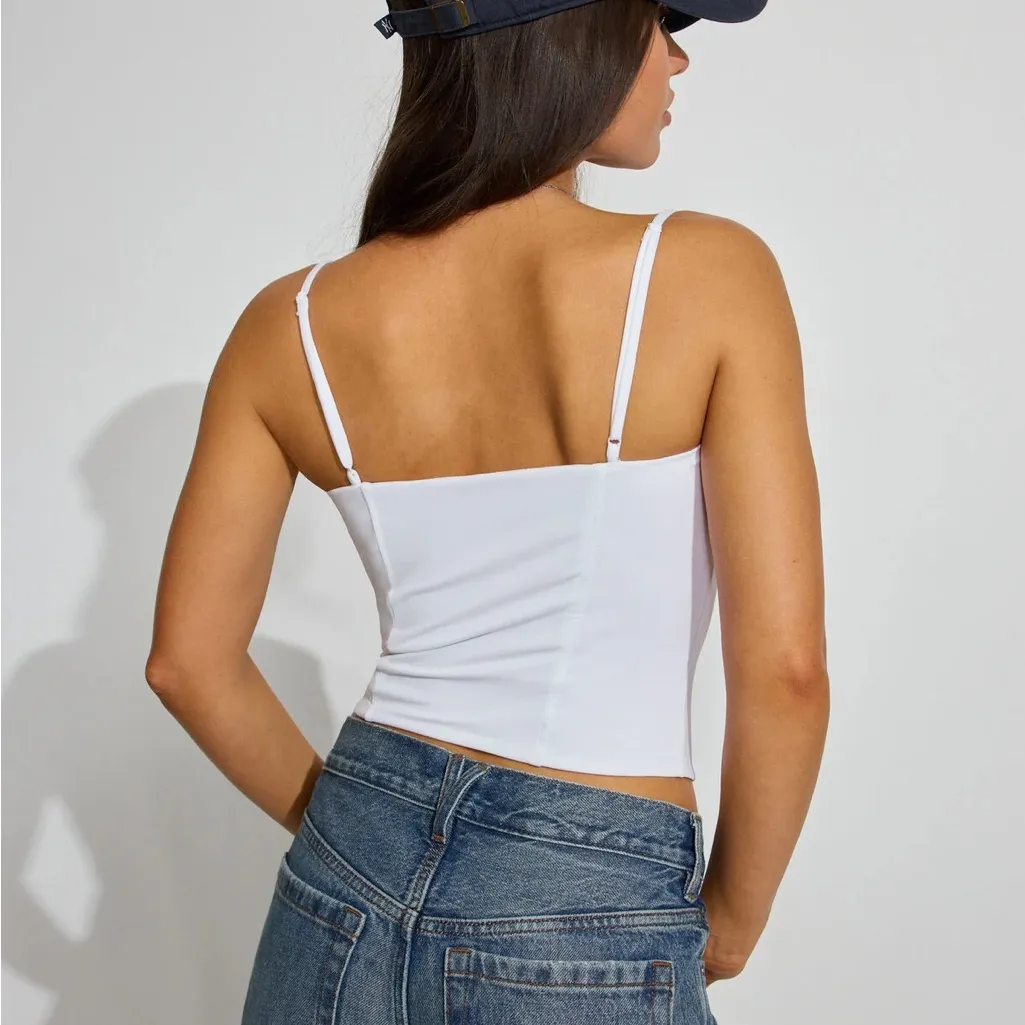 Garage White Sculpt Bustier Top - Image 3