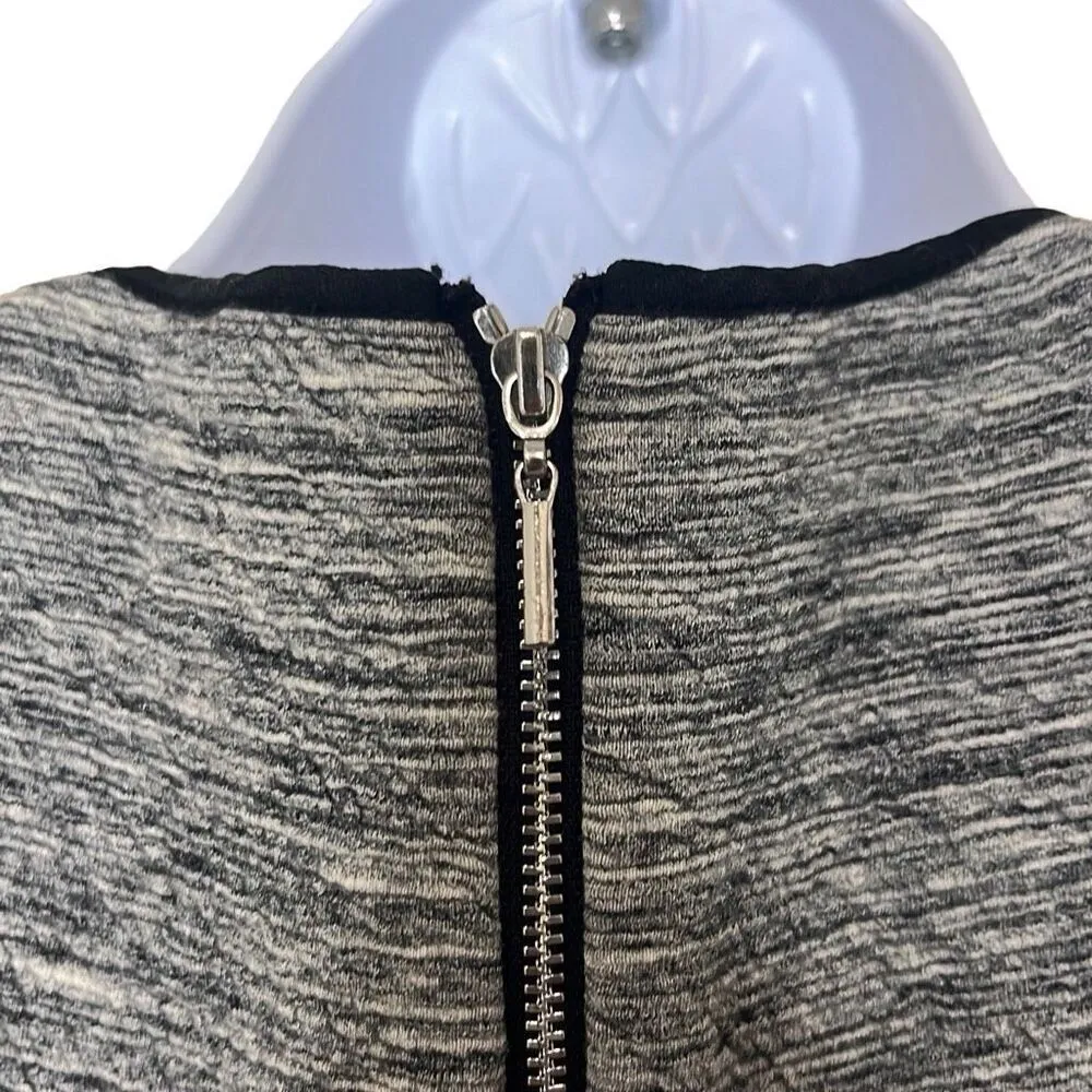 Rebecca Taylor Black Gray Fit N Flare Mini Dress Back Zipper Small Workwear - Image 6