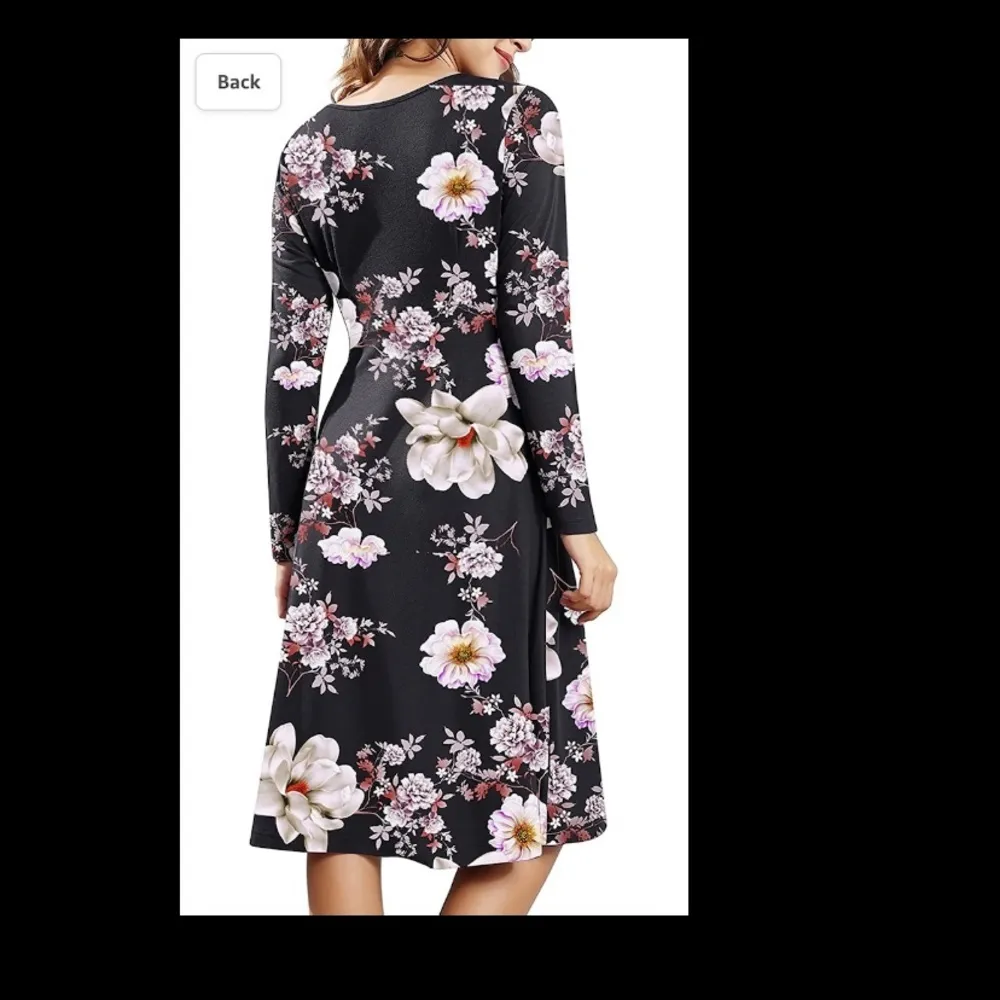 Gracyoga Long Sleeve Pockets Empire Waist Pleated Loose Swing Casual Fla… Size L - Image 2