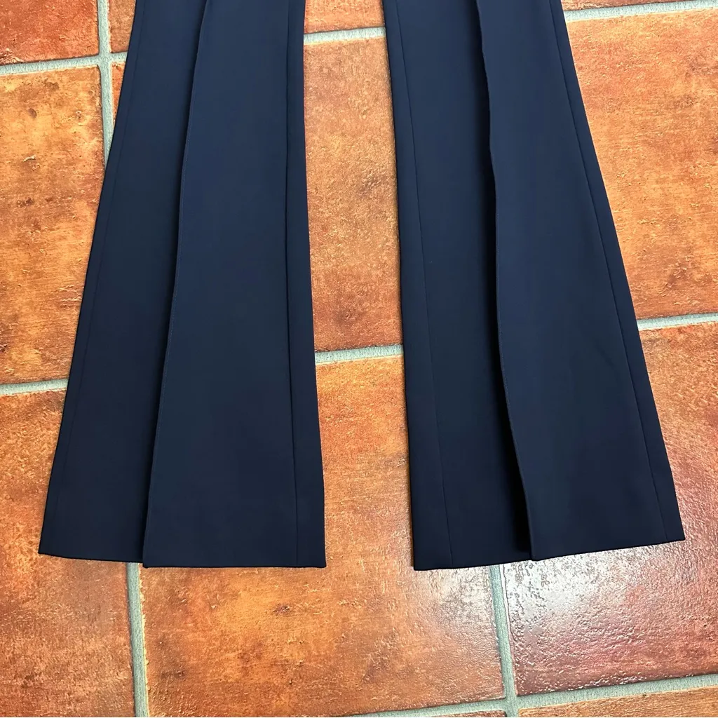 Victoria Beckham Navy Flare Pants - Image 3