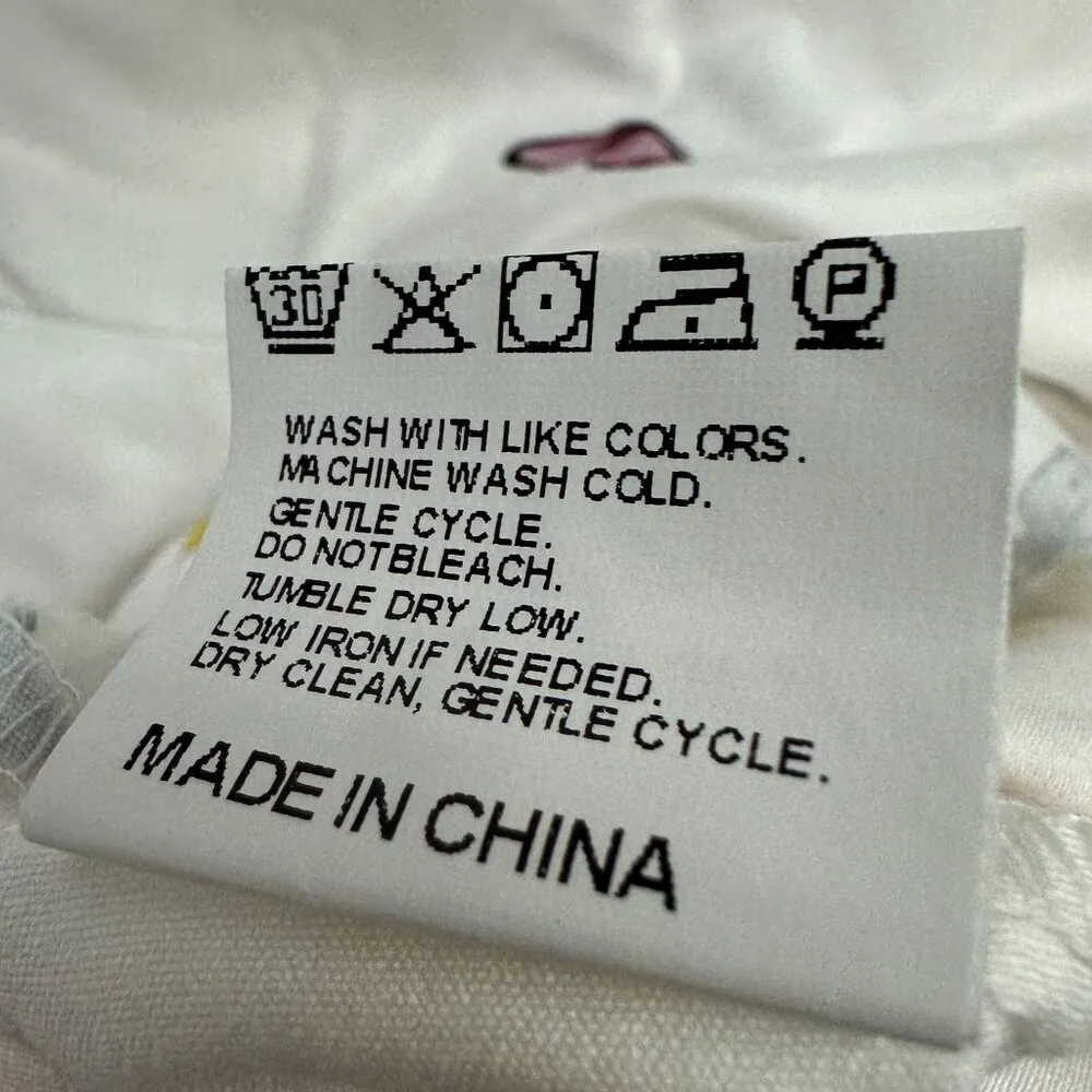 ChicMe Womens White Long-Sleeve Top With Multicolor Butterfly Print & Lace - Image 8