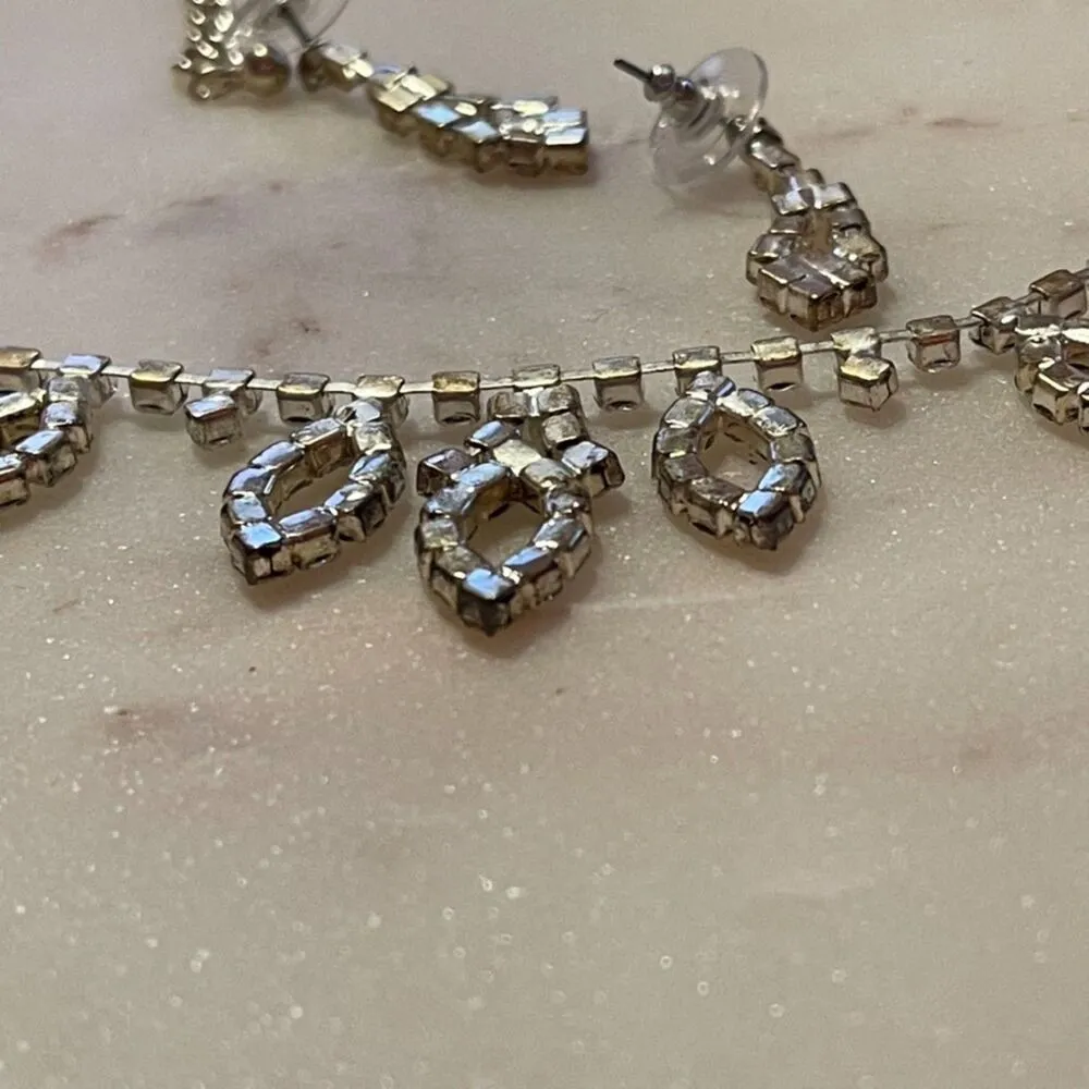 Roman & Sunstone | Matching SIlver Tone & Crystal Necklace and Earring Set - Image 9