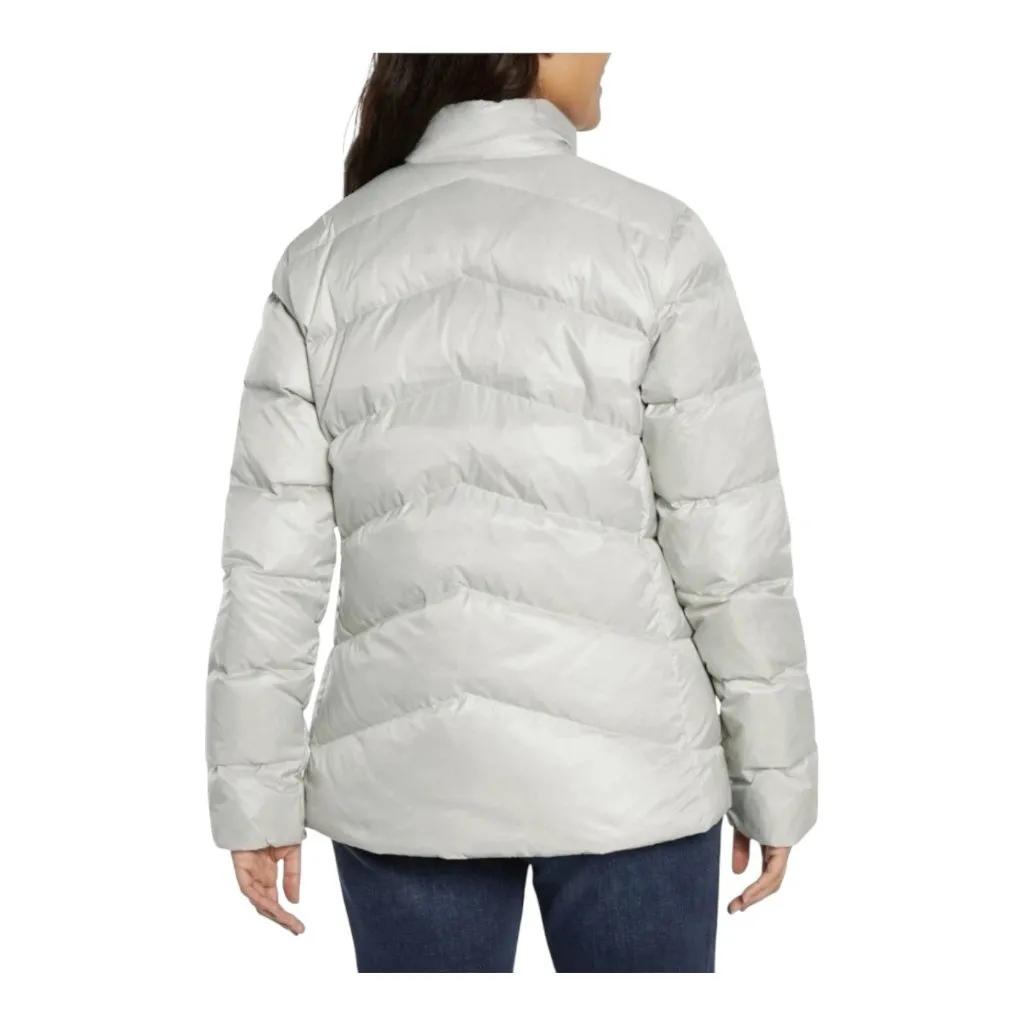 Eddie Bauer Women’s Down Packable Puffer Jacket Large Silver 650 Water Repellent - Image 2