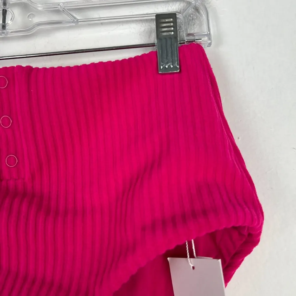 NWT Andie Swim The Snap Bikini Bottom Rib Terry Neon Hibiscus Size XS NEW - Image 3