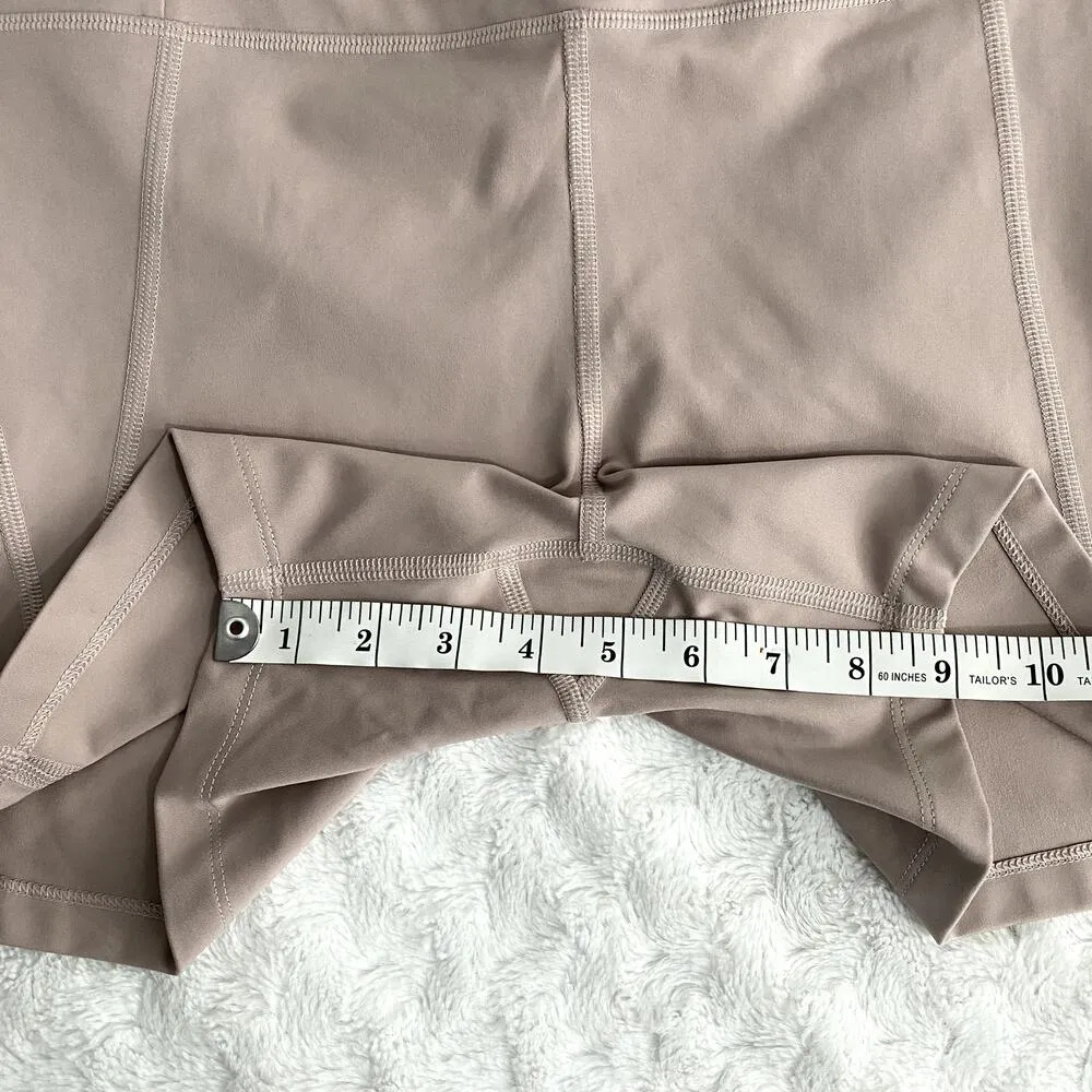 Girlfriend Collective Quartz Taupe Compressive Pocket Athletic Run Shorts L - Image 7