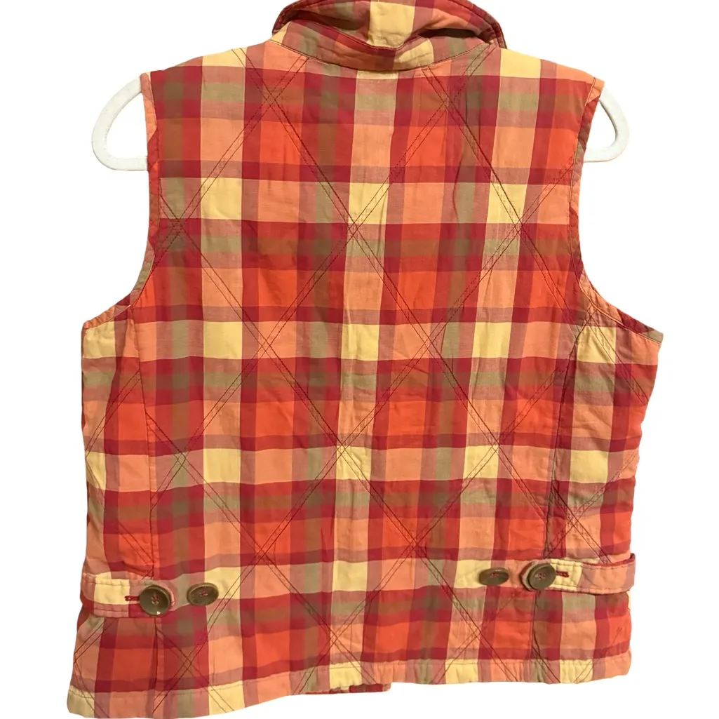 Christopher & Banks Quilted Fall Vest Xl | Chunky Buttons| Cozy Layering| Autumn - Image 3