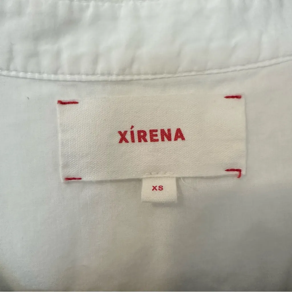 XiRENA Pintuck Detail Short Sleeve Cotton Blouse Womens XS White - Image 3