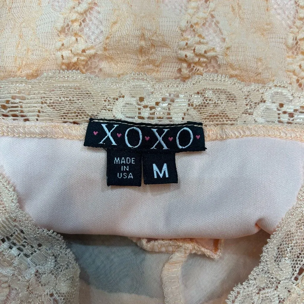 Xoxo Women’s Medium Peach Lace Tank Top - Image 4