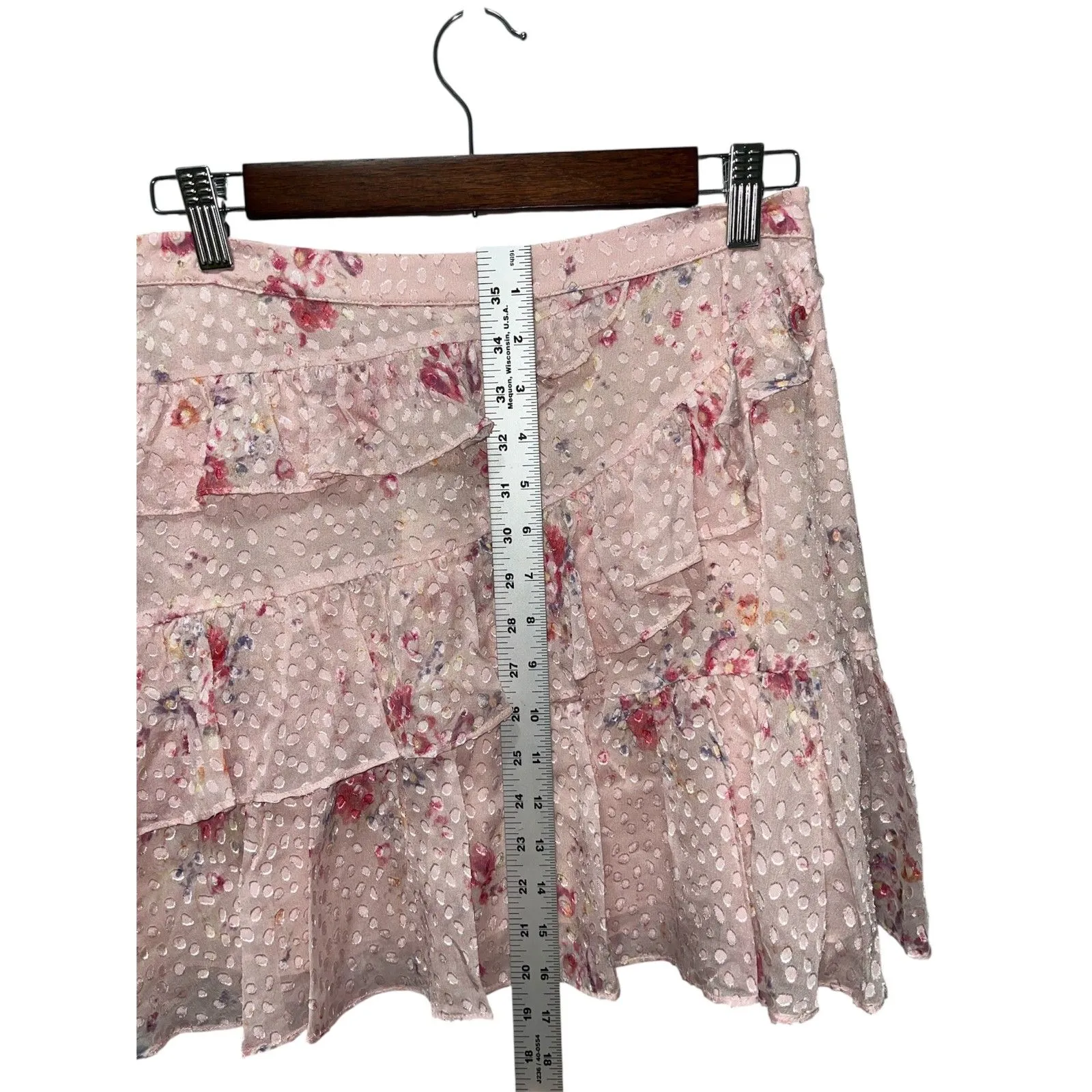 LoveShackFancy Imelda Skirt Bubbly Pink Size 4 Mini Ruffle Skirt Silk Blend - Image 10