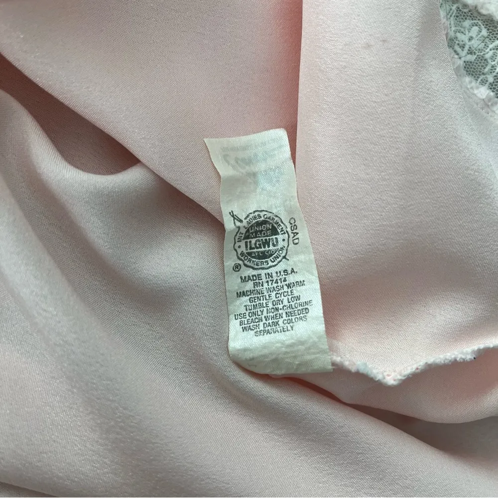 Miss Elaine Vintage (Union Made) Nightgown, Sz XS Pink - Image 15