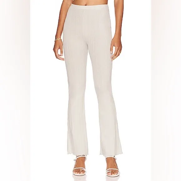 Tularosa Olivia Owen Pointelle Knit Set Cardigan Flare Pants Size XS NWOT Green - Image 2