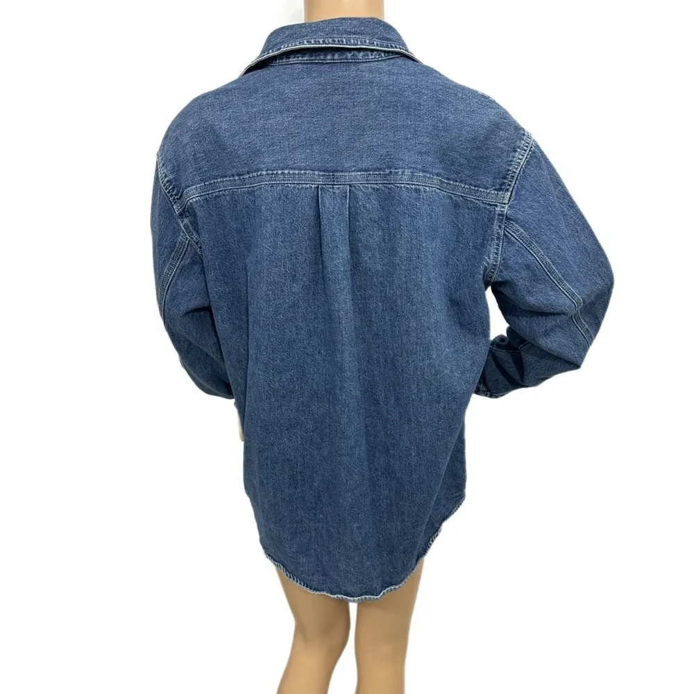 Vintage 90s AUTHENTIC LIMITED Denim Shirt Women’s Button Up Oversized Sz M - Image 5