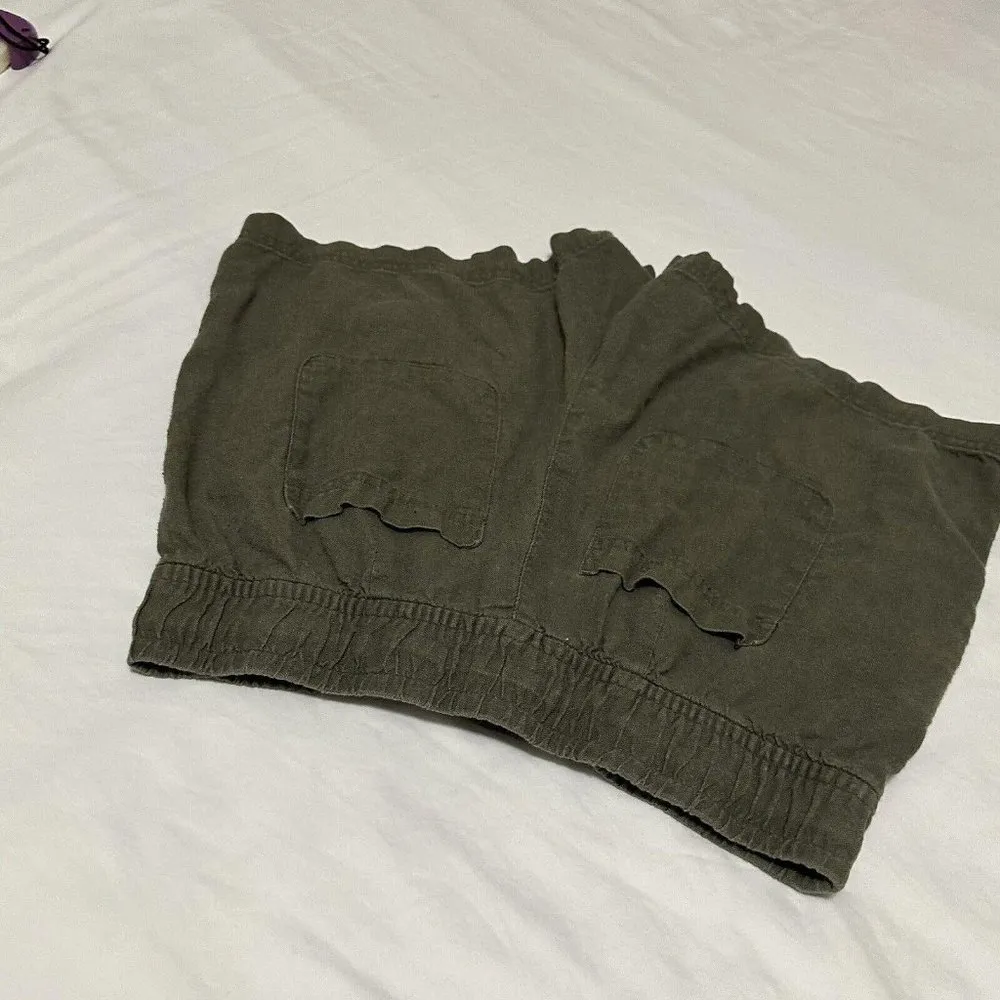 Women’s Gap Green Linen Blend Elastic Waist Lounge Shorts Sz XS Extra Small - Image 8