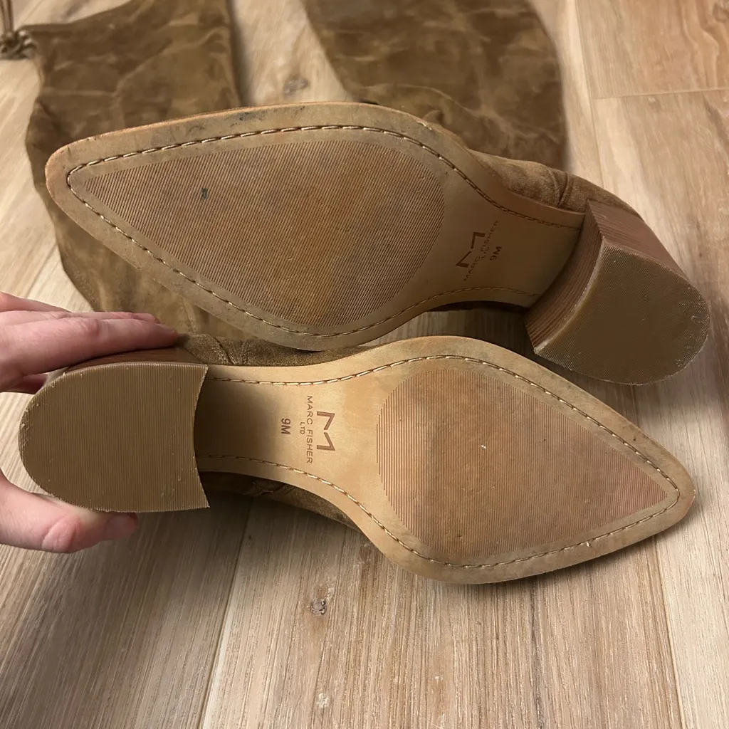 Marc Fisher Women's Reda Faux Suede Cold Weather Over-The-Knee Boots Brown Sz9 - Image 4