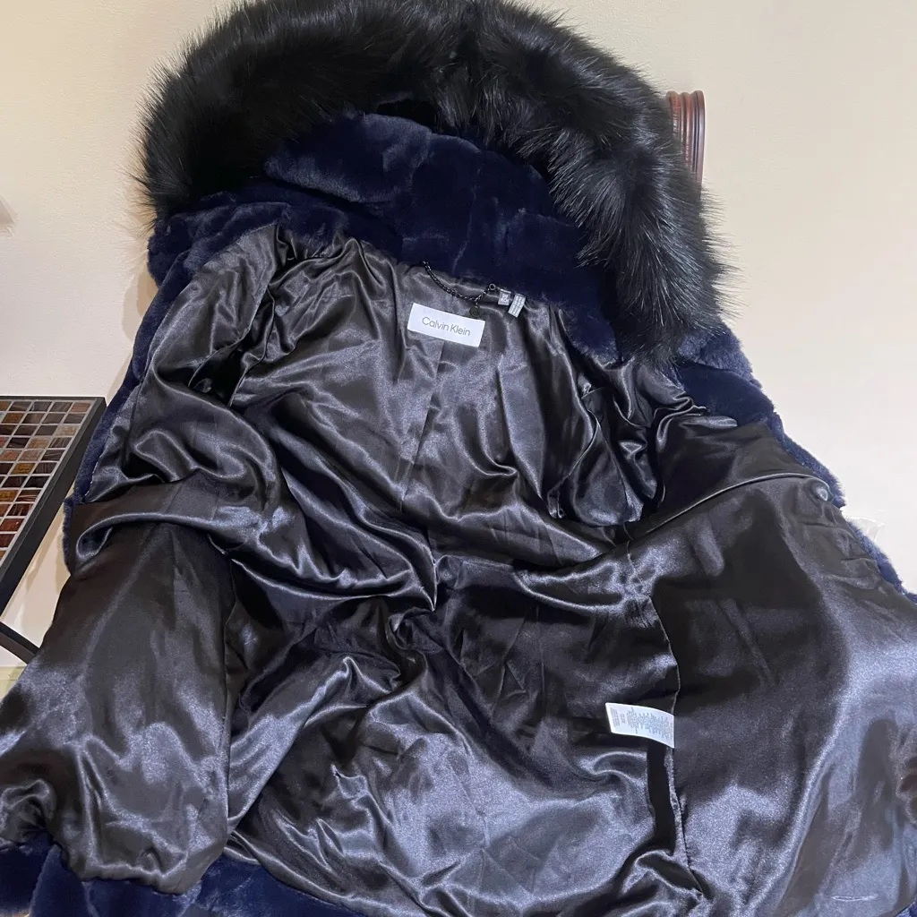 Calvin Klein Women's Faux-Fur Teddy Coat, Size CS PETITE - Image 4