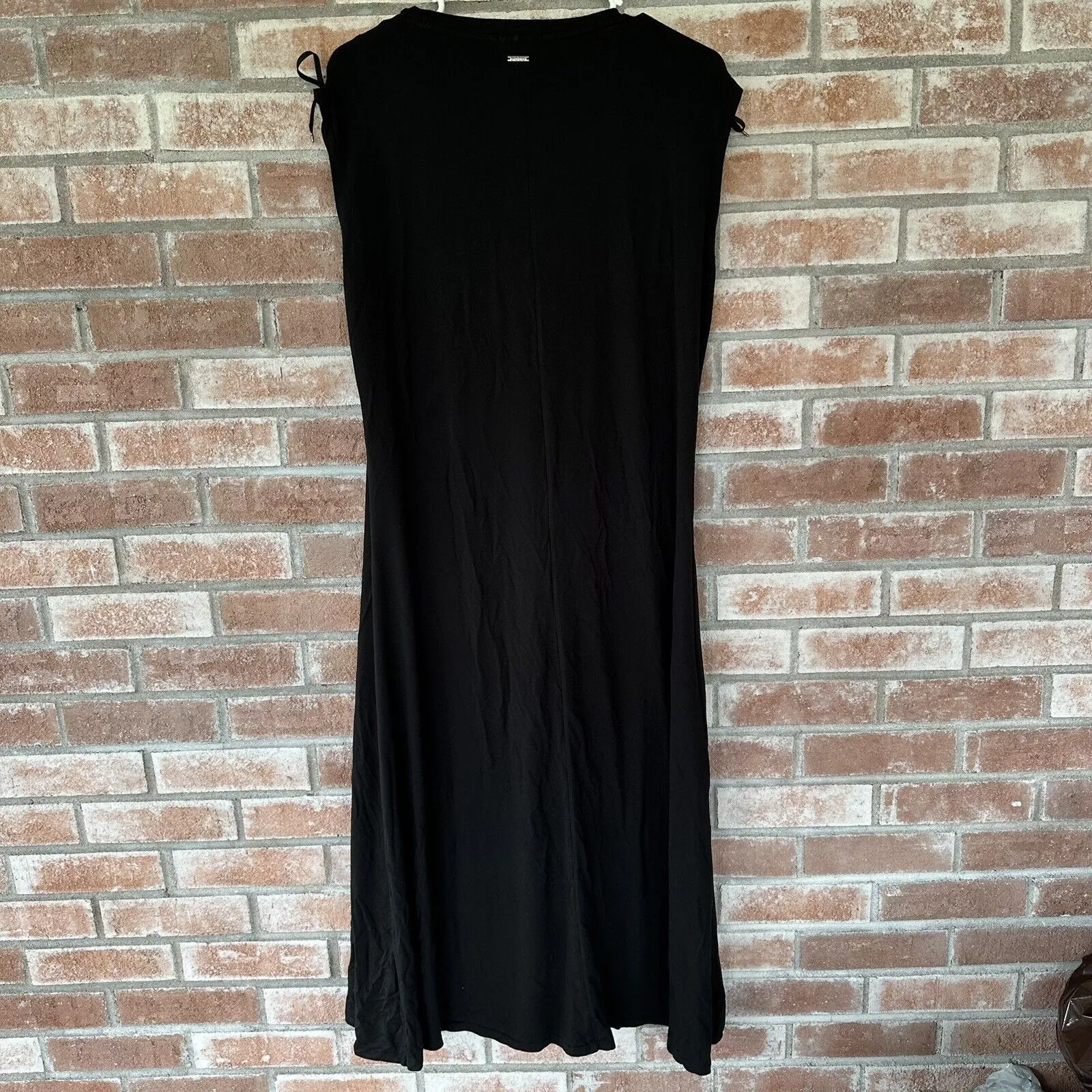 Polo Ralph Lauren Knit Lace Up Shoulder Maxi Dress Black XL - Image 7