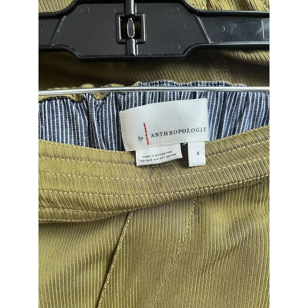 By Anthropologie Earth Green Pull On Wide Leg Cropped Pants Women’s Size Small - Image 7