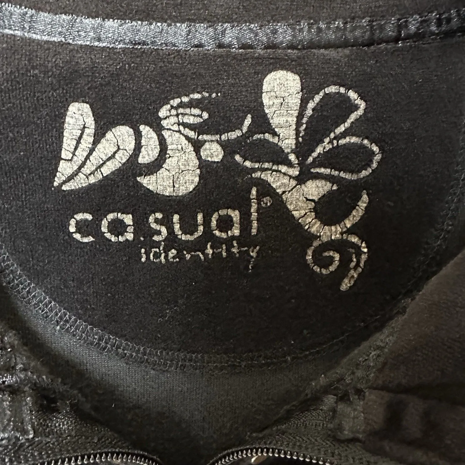 Casual Identity Fleece Jacket Womens Lg Black Punk Grunge Goth Unisex Call Out - Image 2