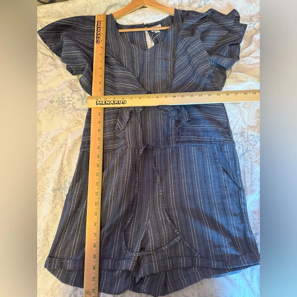 Mudpie‎ blue ISLA ROMPER women’s size XS pockets & drawstring - Image 5