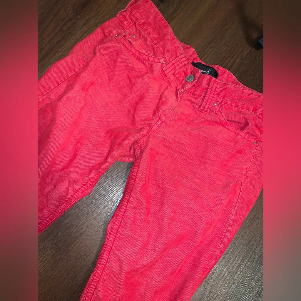 Isabel Marant LOW RISE U TURN Red corduroy skinny pants fall 300$ casual boho - Image 4
