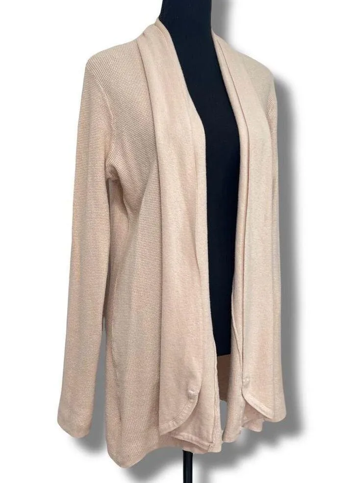 Open Front Waterfall Cardigan Woman’s Medium Peach - Image 2