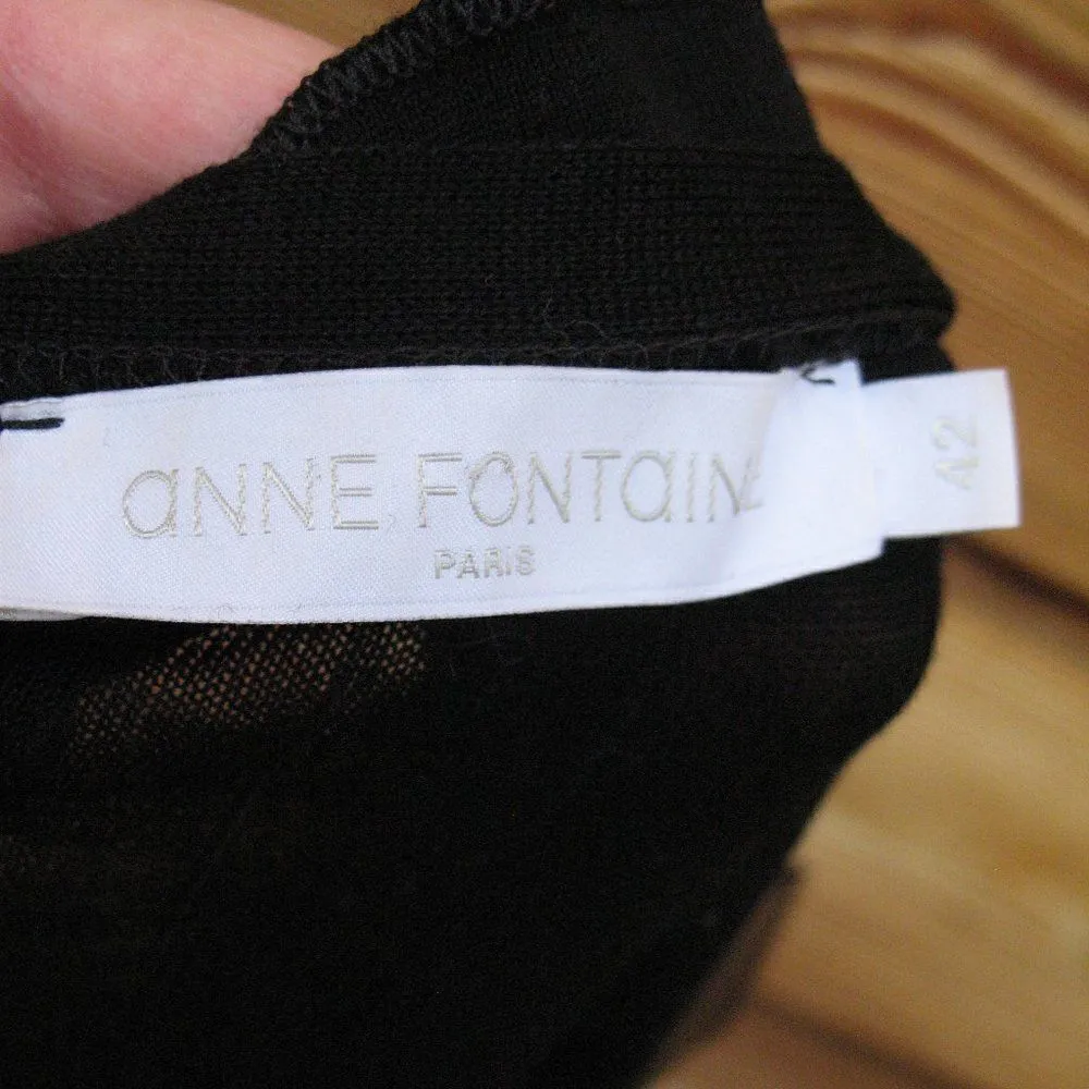 Anne Fontaine Ruffle Cardigan Knit Top Sweater Black Size 10 - Image 9