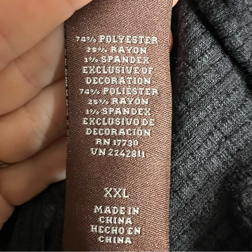 Knox Rose Boho Bell Sleeve Top Sz XXL Gray Crochet Knit Tunic Whimsigoth Witchy - Image 12