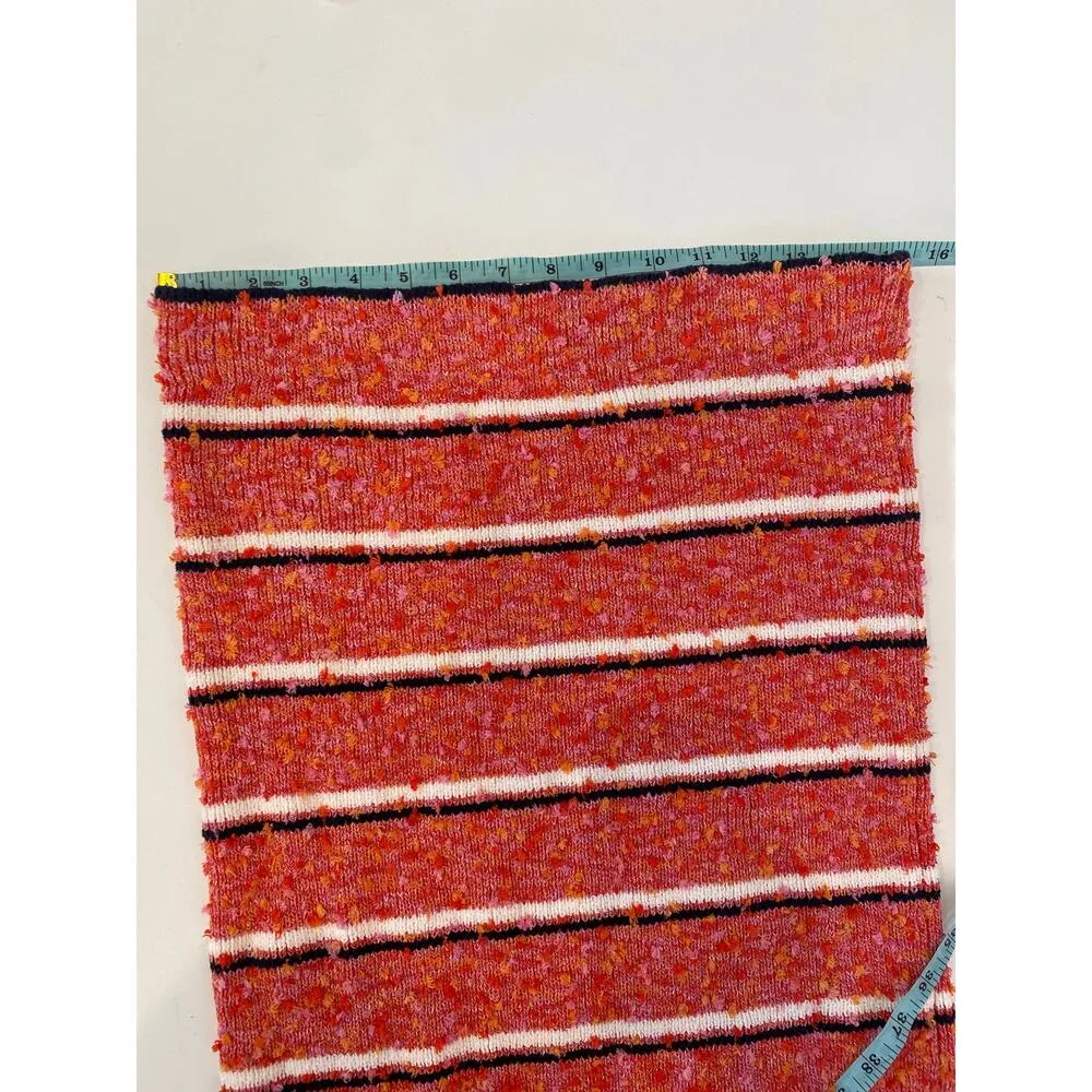 Ann Taylor Boucle Knit Midi Straight Striped Skirt NWT Sz M Stretchy Cotton Pink - Image 7