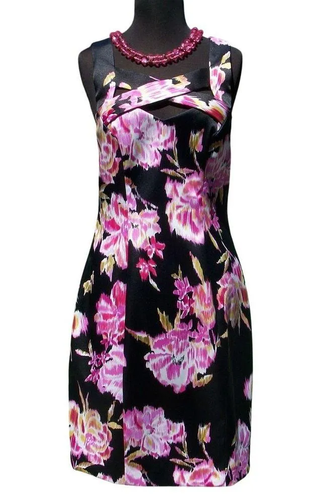 Cache Floral Peek A Boo Front Criss Cross Lined Dress New Day Event NWT $158 - Image 2