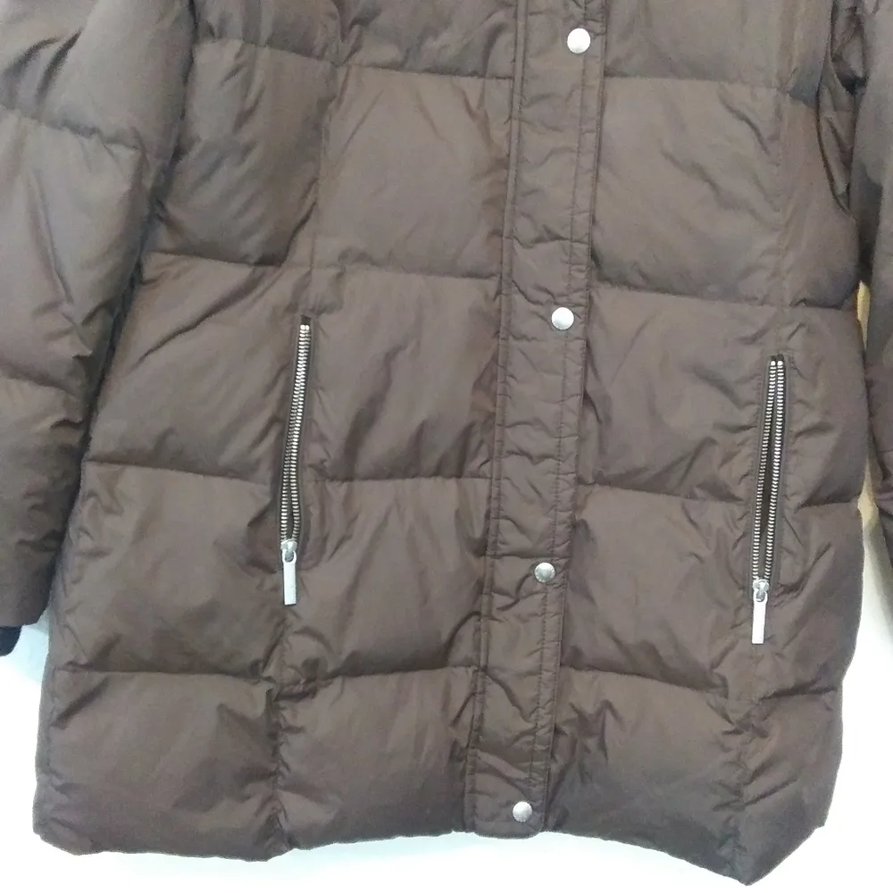 quilted puffer long coat full zipper women’s Size Medium - Image 7