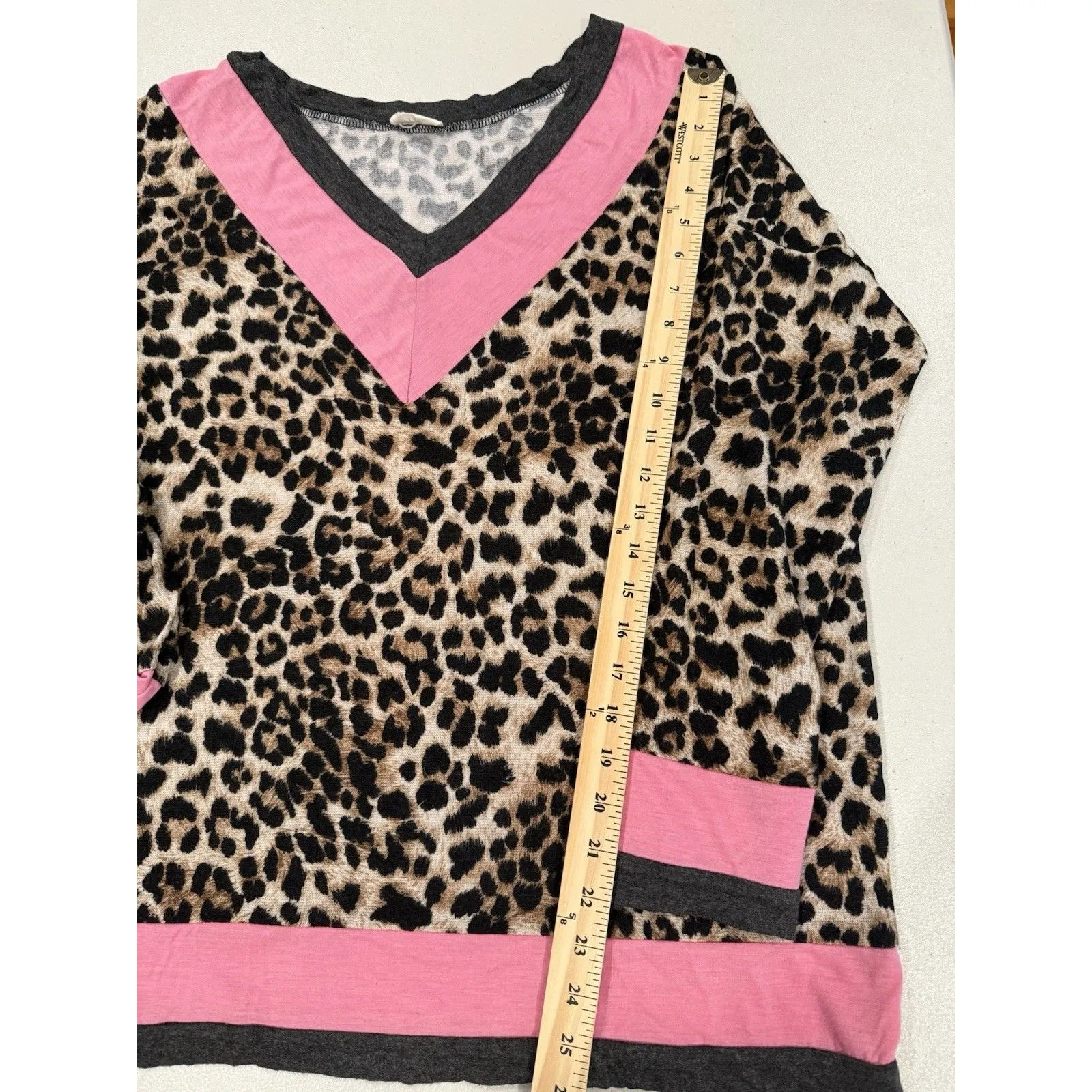 BiBi Tunic Top Womens 3X Leopard Animal Print Stretch Travel Indie Boho Art - Image 6