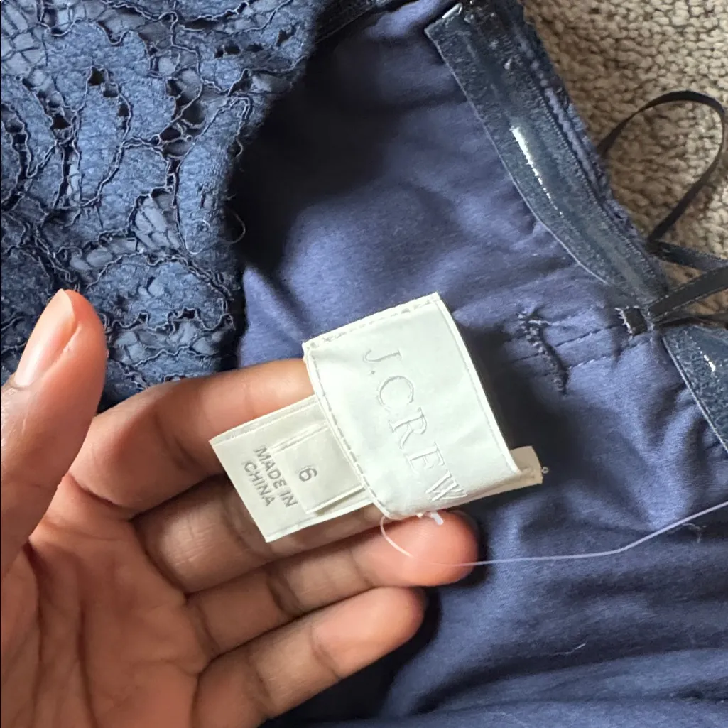 J. Crew Natasha Strapless Navy Lace Bridesmaid Dress SIZE 6 - Image 5