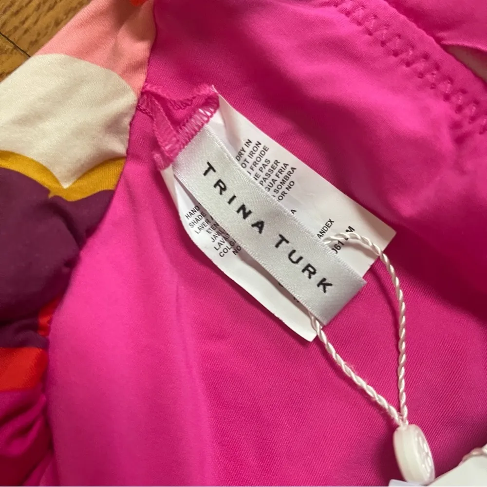 TRINA TURK FAN FAIRE TWIST BACK MAILLOT ONE PIECE SWIMSUIT COLORFUL SZ 14 - Image 11