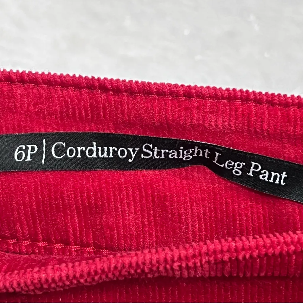 Talbots Women's Vibrant Red Corduroy straight leg pants 6P Jeans - Image 3