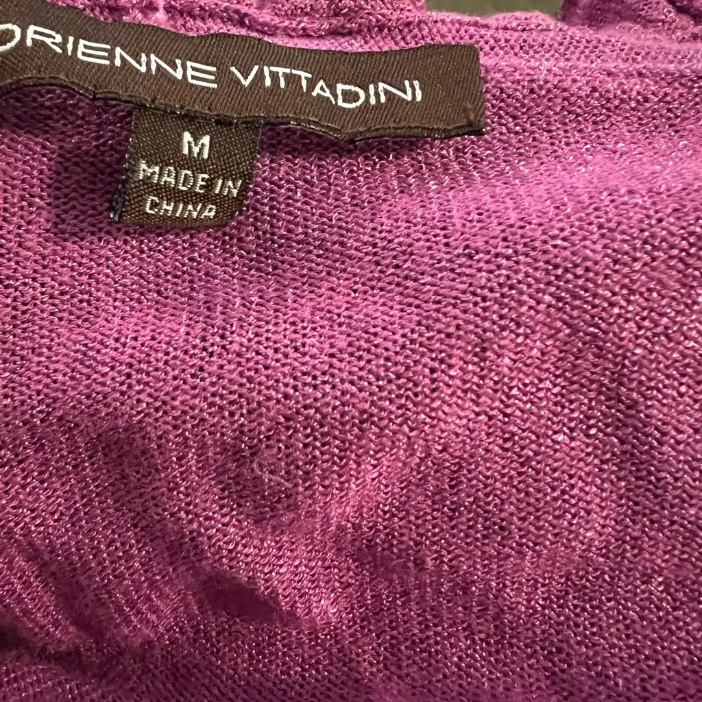 Adrienne Vittadini Purple Ruffled Cardigan - Image 6