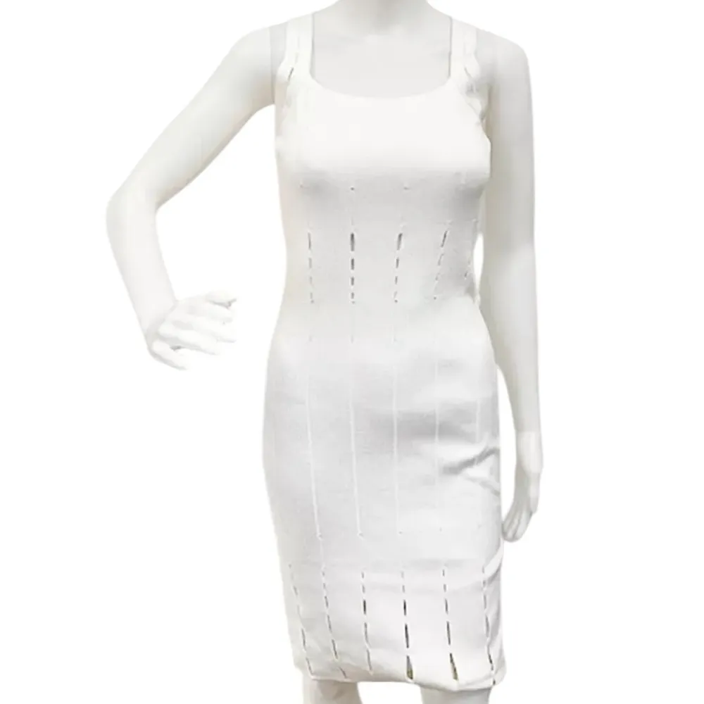 CUSHNIE ET OCHS ELITE IVORY WHITE SLEEVELESS BODYCON KNIT WHITE DESIGNER… Size M - Image 2