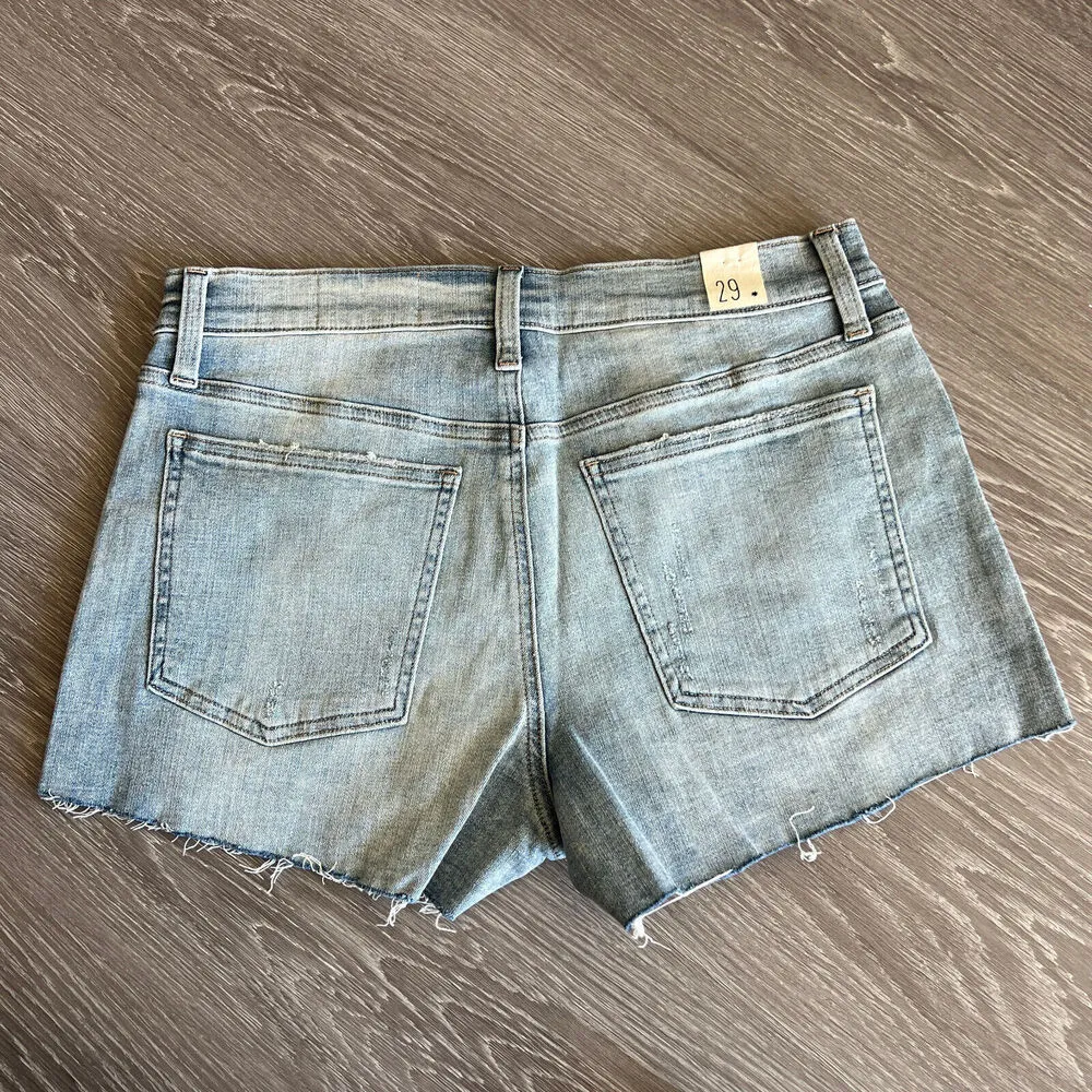 Cosmic Blue Love Denim Shorts Womens 29 Better Days Blue Distress Stitch Fix - Image 2