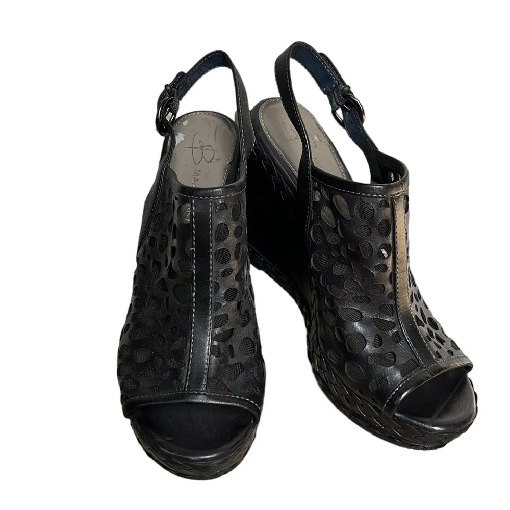 B Makowsky  braided laser cut platform sandals - Image 7