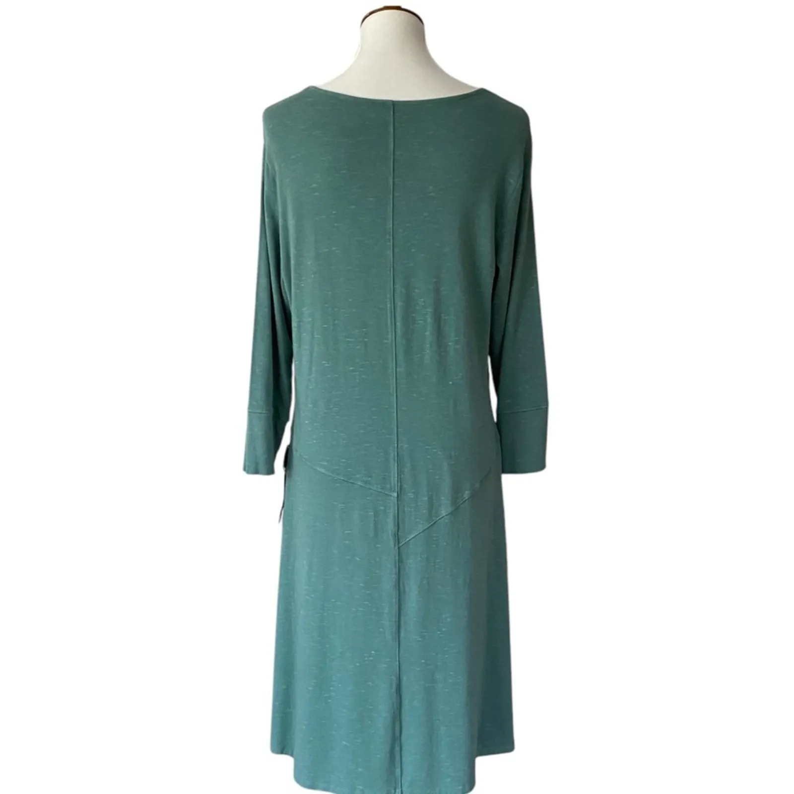 Blue Canoe Dress XL Stretch Minimalist Organic Cotton Blend Resort Simple USA Green - Image 4