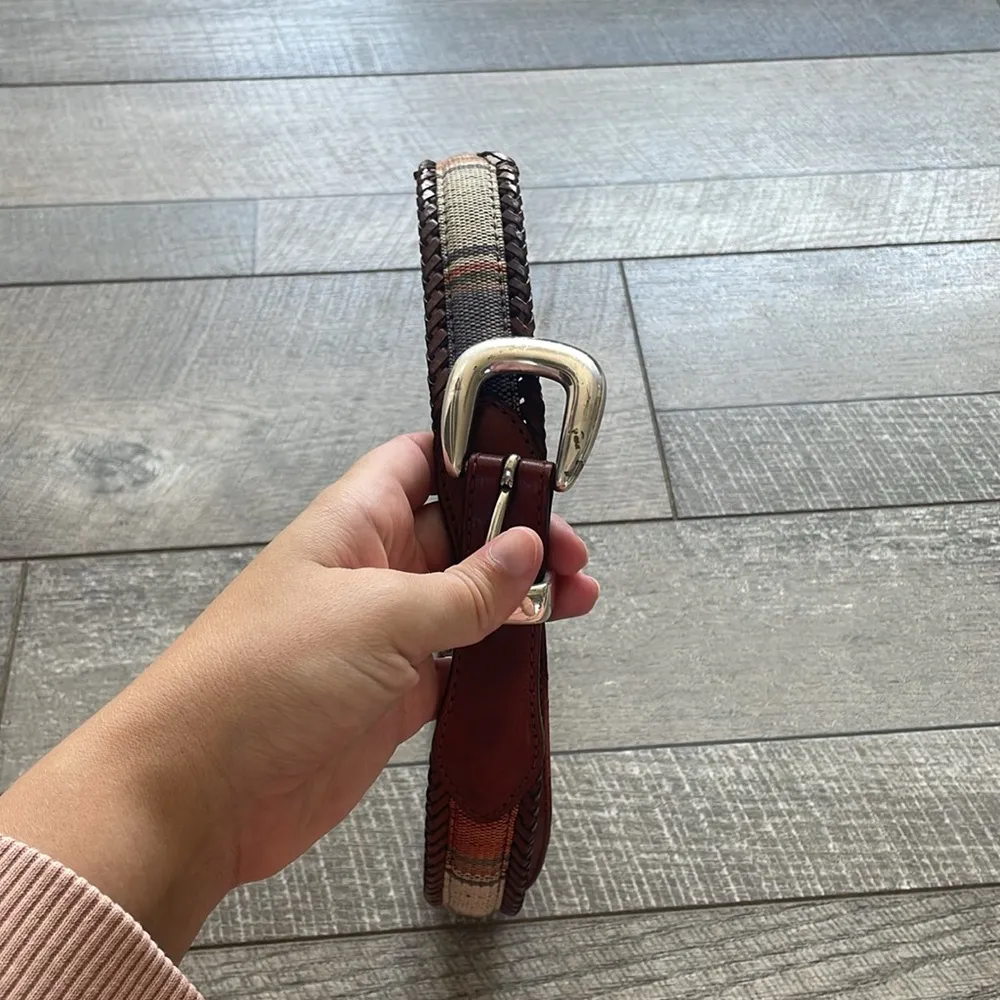 Vintage Plaid  Size 34 Small/Medium Leather Belt - Image 7