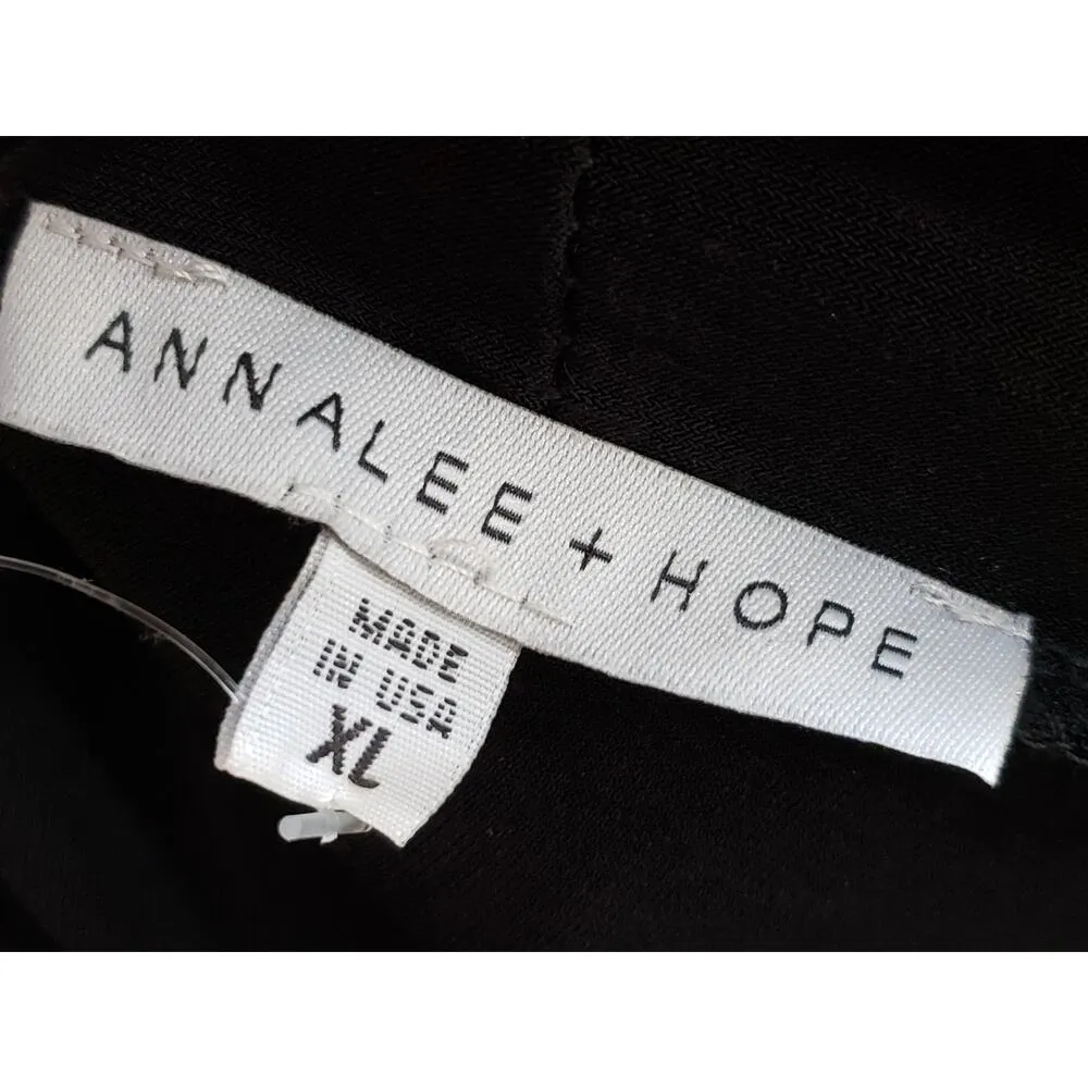 Annalee + Hope Shift Dress Women XL Black Polyester Stretch Sleeveless Mock Neck - Image 3