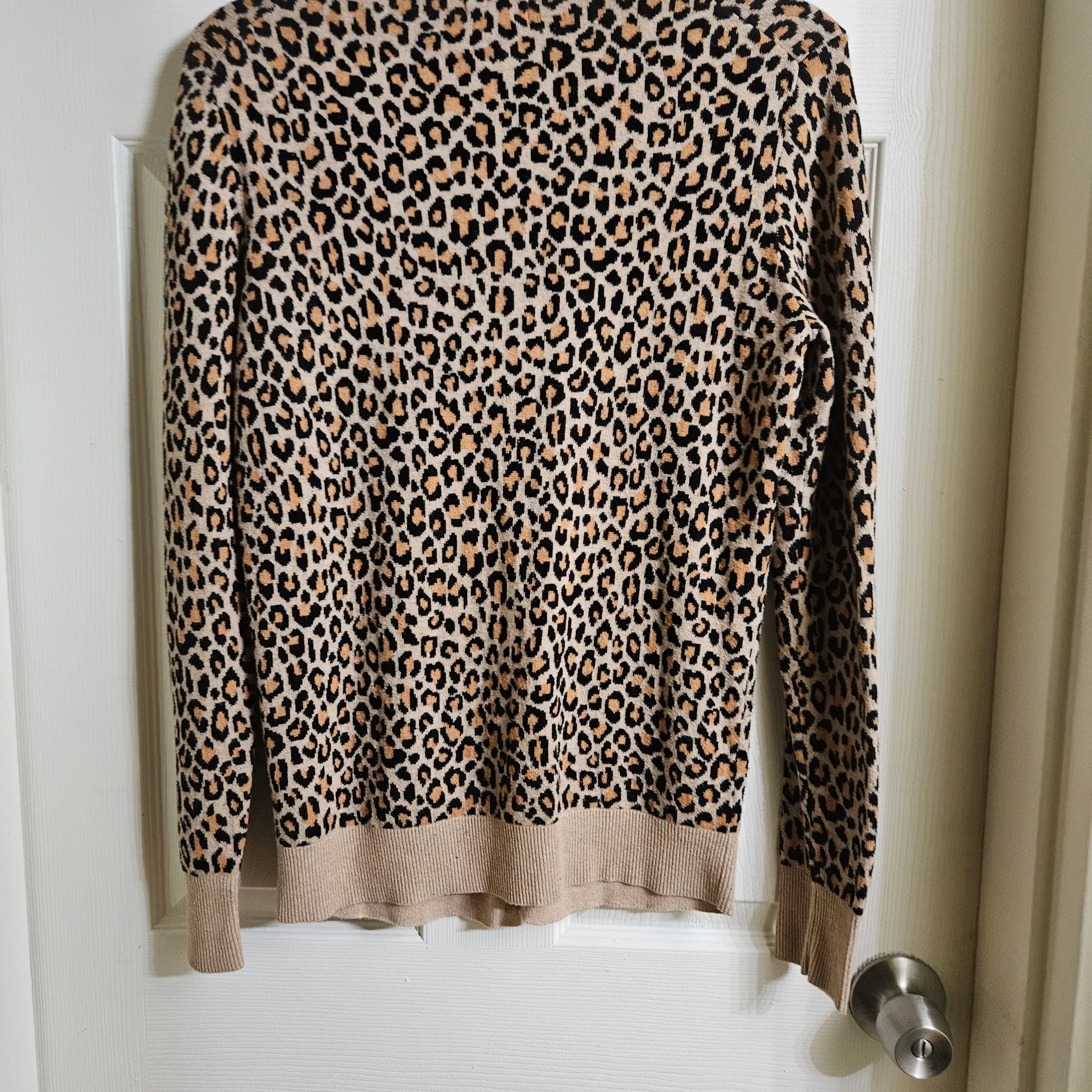 Merona Leopard Print Cardigan - Tan and Black - Image 2