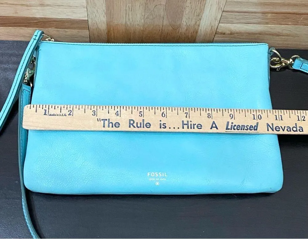 FOSSIL ZB5701 Tiffany Blue Sydney Top Zip Crossbody Bag - Image 8
