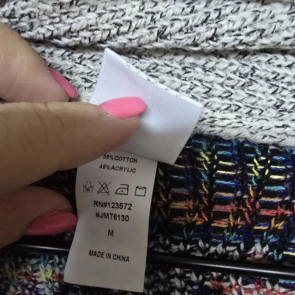 Northern Angel Aztec Southwestern Open Front Long Cardigan Duster Sweater Sz Med - Image 4