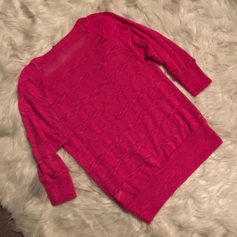 3/4 Length Sleeve Hot Pink Sweater Size XS - Image 2