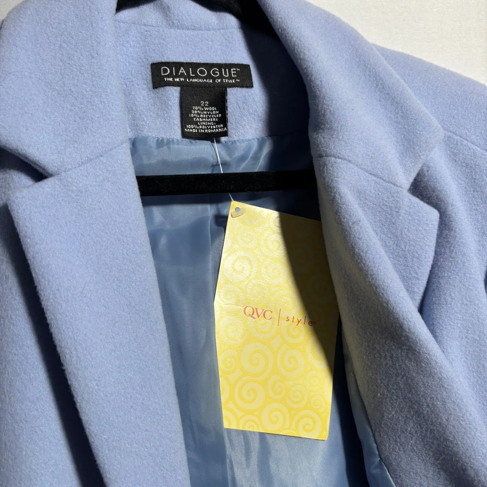 NWT Dialogue Light Blue Wool Cashmere Blend Coat Womens 22 Blazer Jacket Pockets Size undefined - Image 4