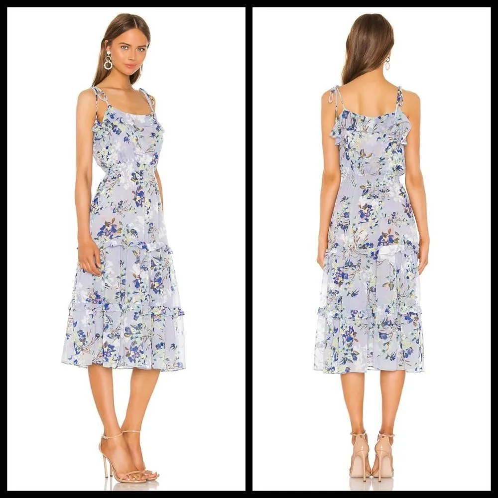 đź’•MISA LOS ANGELESđź’• Inae Dress Chiffon Tiered Ruffle Viscose M Medium NWT - Image 10