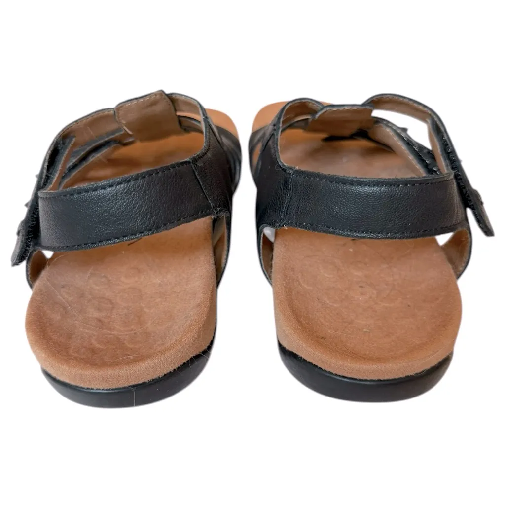 Vionic Harissa Gladiator Strappy Boho Flat Comfortable Black Leather Size 9 - Image 4